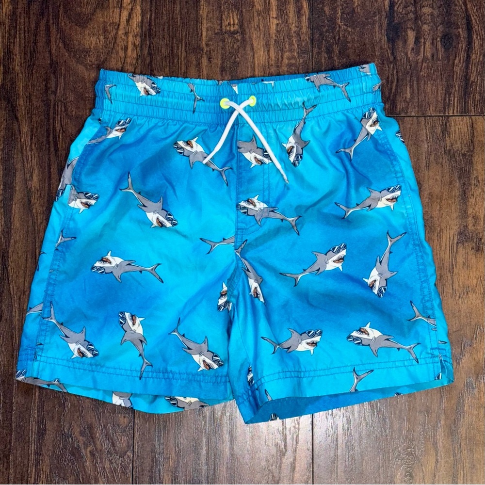 Old Navy Shark Swim Trunks Boys Size 10/12 | Blue Kids Swim Shorts